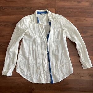 Calvin Klein White Button-Up Blouse